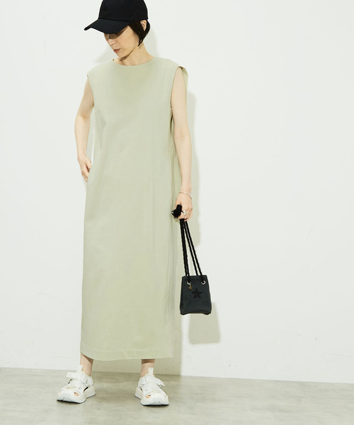 「CONVERSE TOKYO」 ノースリーブワンピース - ブラック レディース_画像3