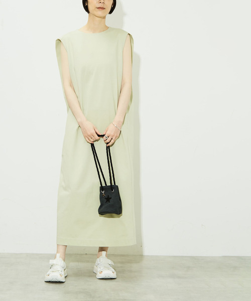 「CONVERSE TOKYO」 ノースリーブワンピース - ブラック レディース_画像6
