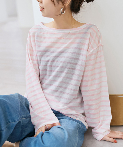 未使用＊spick&amp;span ボーダーカットソー Spick＆Span（スピック アンド スパン） tシャツ シアーボーダーT