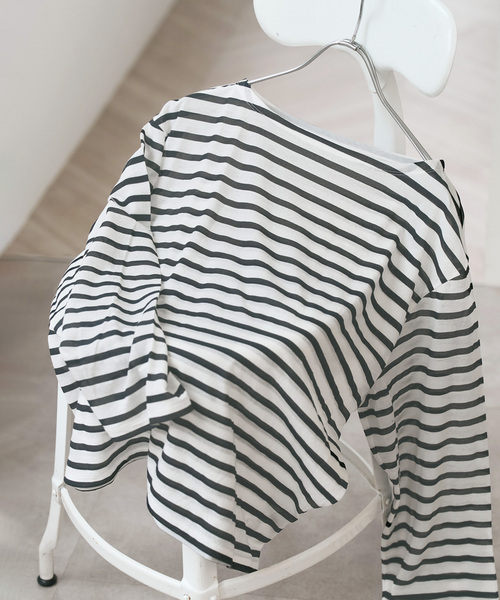 tシャツ シアーボーダーTシャツ レディースの画像