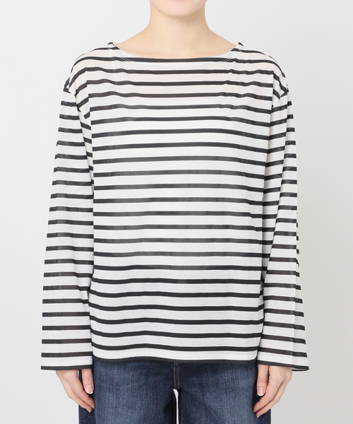 tシャツ シアーボーダーTシャツ レディースの画像