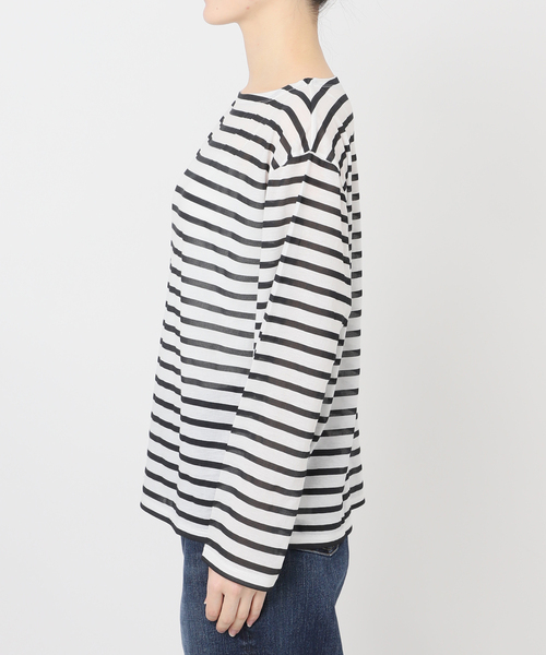 tシャツ シアーボーダーTシャツ レディースの画像