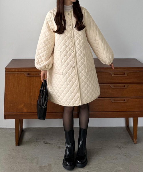 「callautia」 ノーカラーコート SMALL ブラック レディース_画像7