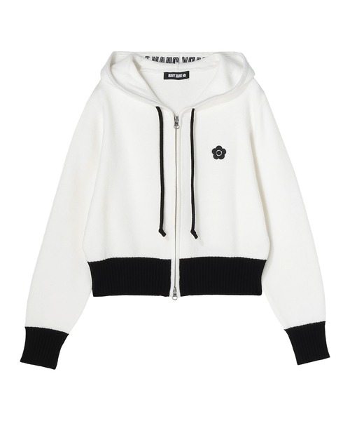 (新品) マリークワント　Mサイズ パーカー ホワイト/ブラック　⭐︎完売商品⭐︎ MARY QUANT（マリークヮント） パーカー マリークワント フードロゴ