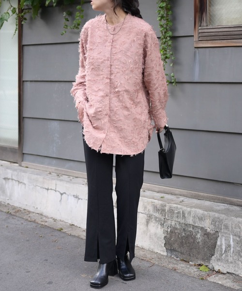 「＆HALF」 「noage」長袖ブラウス FREE オフホワイト レディース_画像8