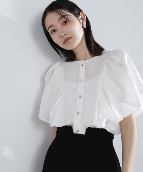 「NATURAL BEAUTY BASIC」 ノースリーブブラウス SMALL ブルー レディース_画像3