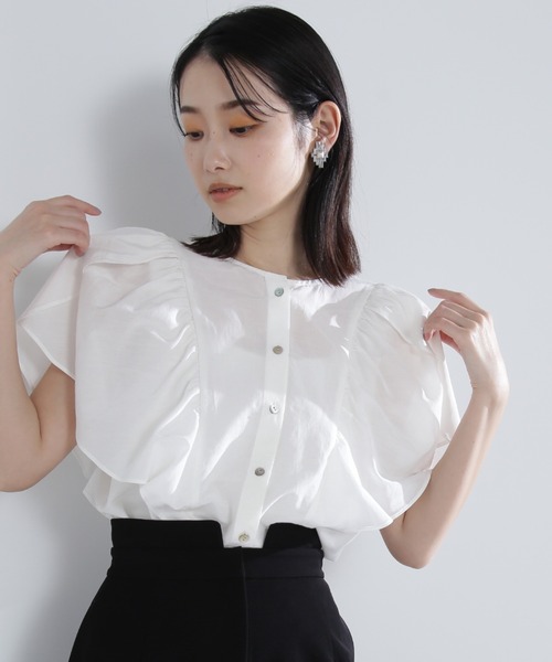 「NATURAL BEAUTY BASIC」 ノースリーブブラウス SMALL ブルー レディース_画像6