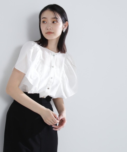 「NATURAL BEAUTY BASIC」 ノースリーブブラウス SMALL ブルー レディース_画像9