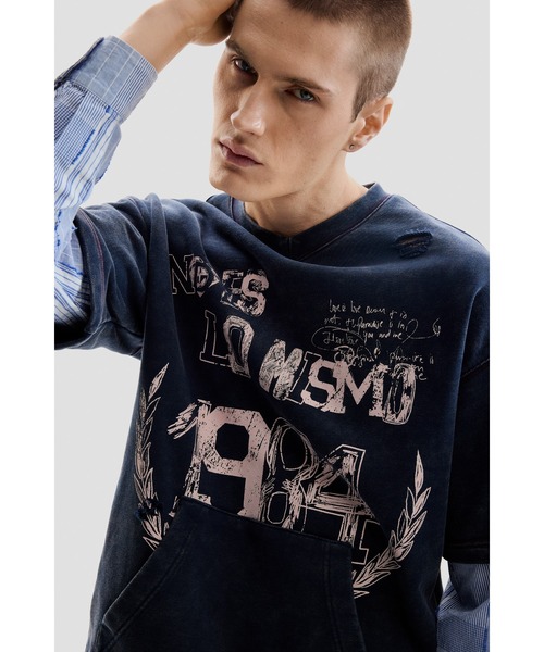 Desigual（デシグアル） トレーナー スウェット ダメージ風加工