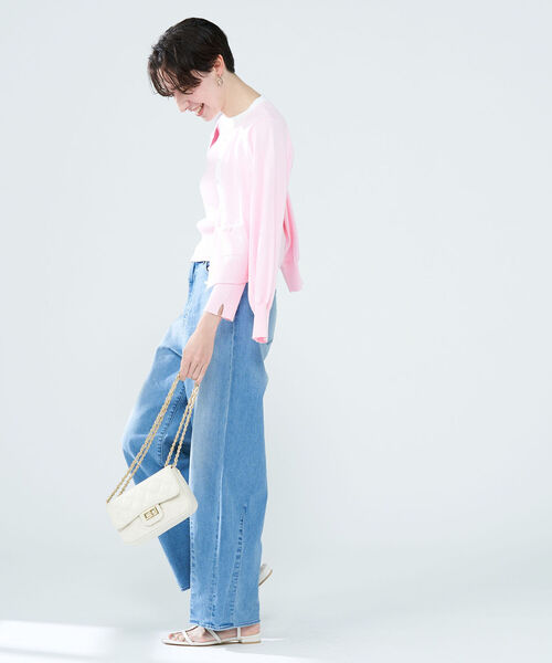 「NOLLEY'S」 ニットカーディガン 38 ネイビー レディース_画像4