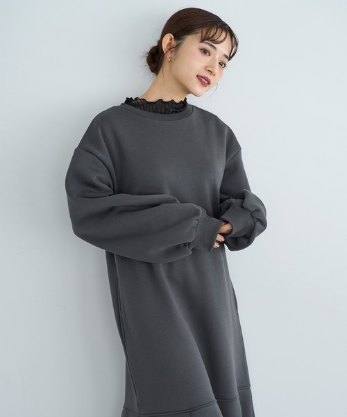 「mil」 長袖ワンピース X-SMALL チャコールグレー レディース_画像7