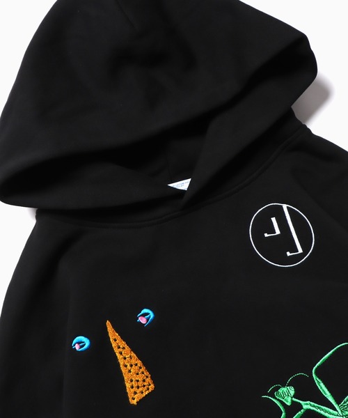 「JUNGLES」 プルオーバーパーカー X-LARGE ブラック メンズの画像