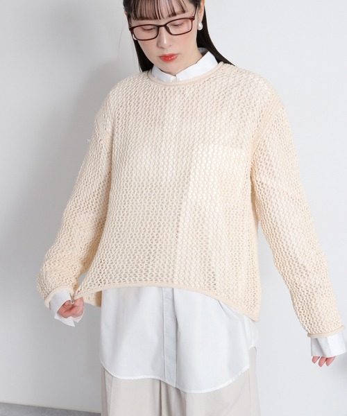 cepo（セポ） ニット セーター テープヤーンシアーメッシュニットプル