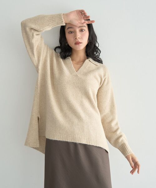 「YECCA VECCA」 長袖ニット FREE チャコールグレー レディース_画像5