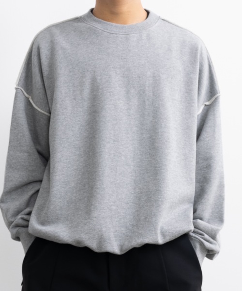 「SINSS」 スウェットカットソー LARGE ブラック メンズ_画像2