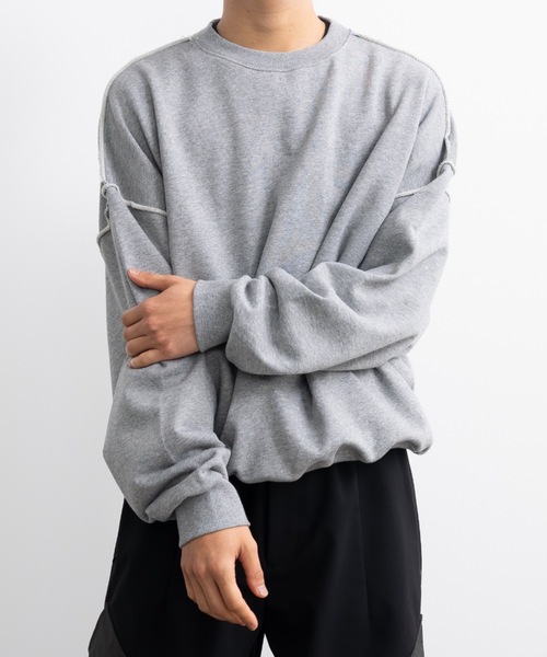 「SINSS」 スウェットカットソー LARGE ブラック メンズ_画像5