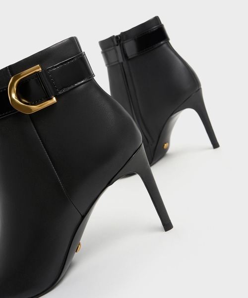 「CHARLES & KEITH」 ショートブーツ 25.5cm ブラック レディース_画像3