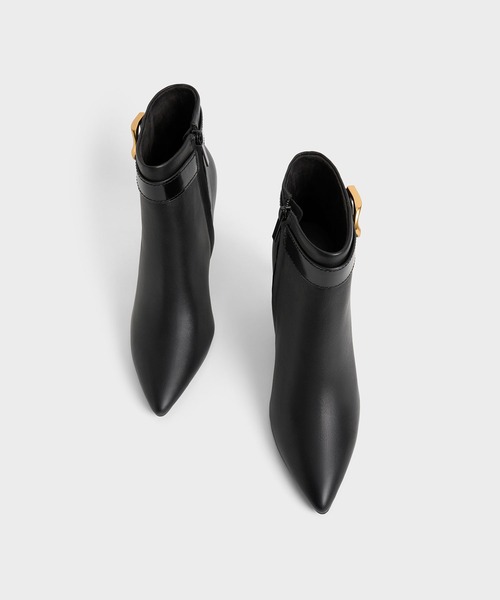 「CHARLES & KEITH」 ショートブーツ 25.5cm ブラック レディース_画像4