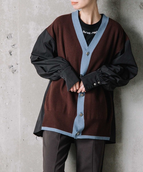 「MARECHAL TERRE」 ニットカーディガン 2 ネイビー レディース_画像3