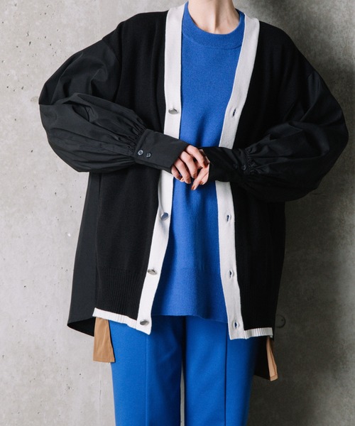 「MARECHAL TERRE」 ニットカーディガン 2 ネイビー レディース_画像4