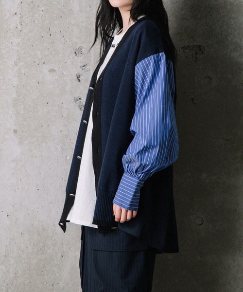 「MARECHAL TERRE」 ニットカーディガン 2 ネイビー レディース_画像5