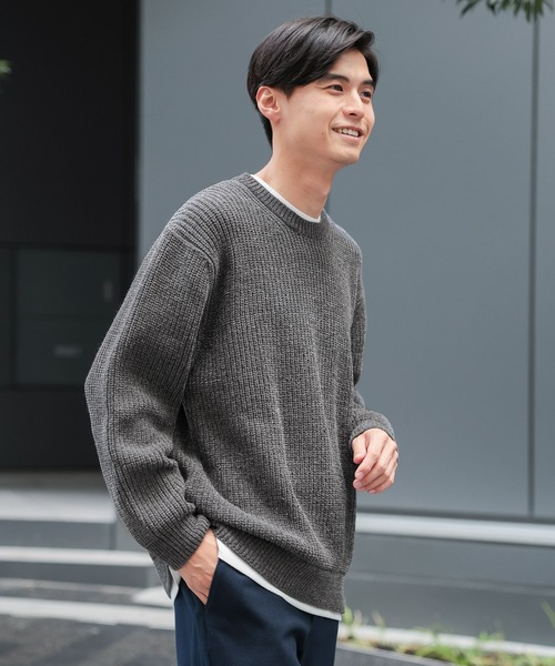 「GLOBAL WORK Smile Seed Store」 長袖ニット LARGE ブルー系その他4 メンズ_画像5