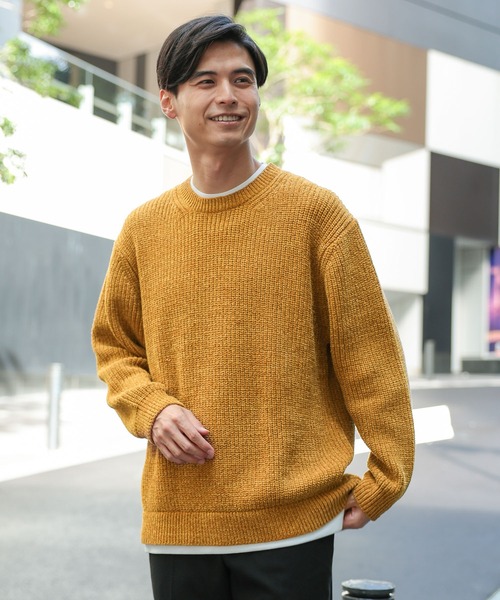 「GLOBAL WORK Smile Seed Store」 長袖ニット LARGE ブルー系その他4 メンズ_画像8