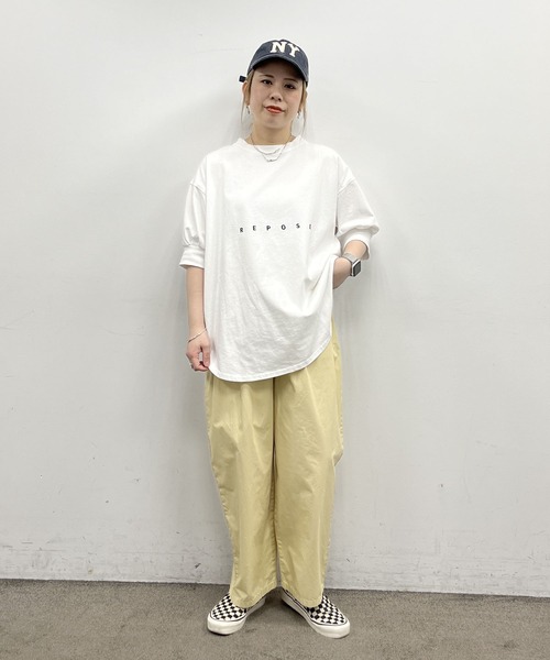 tシャツ 「＠yns628企画」ロゴ刺繍×プリントチュニックTシャツ レディースの画像