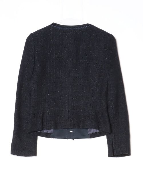 新品 UNTITLED アンタイトル ジャケット ツイード ネイビー M UNTITLED（アンタイトル） ツイードジャケット 01 ネイビー レディース