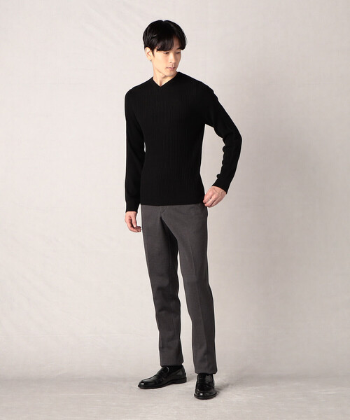 「COMME CA MEN」 長袖ニット L ブラック メンズ_画像4