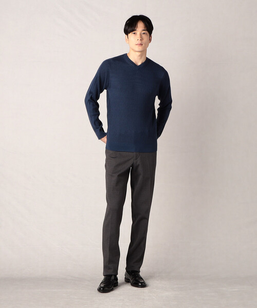 「COMME CA MEN」 長袖ニット L ブラック メンズ_画像9