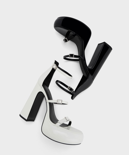「CHARLES & KEITH」 ヒールサンダル 25cm ブラック系その他6 レディース_画像5