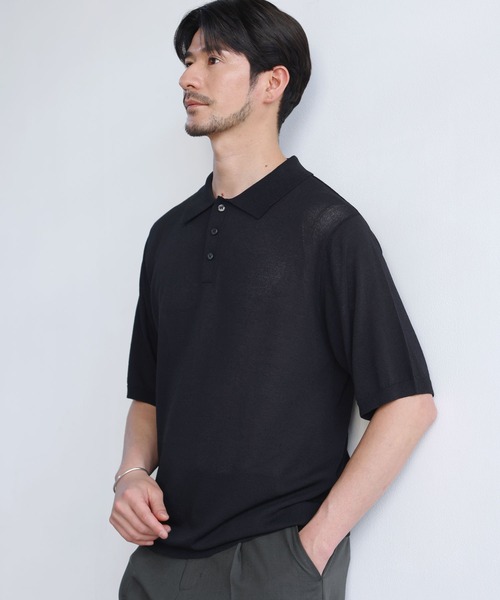 【美品】theory サマーニット半袖ポロシャツ　S size SPU（スプ） ポロシャツ 半袖 「接触冷感/ピリング防止/ウォッシャブル