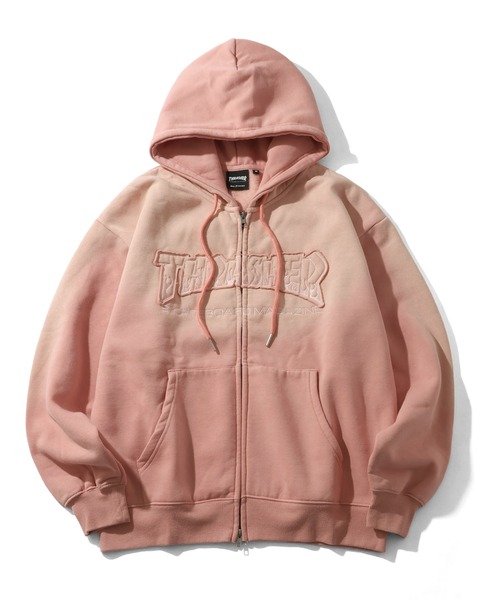 THRASHER（スラッシャー） ジップアップパーカー M ピンク メンズ