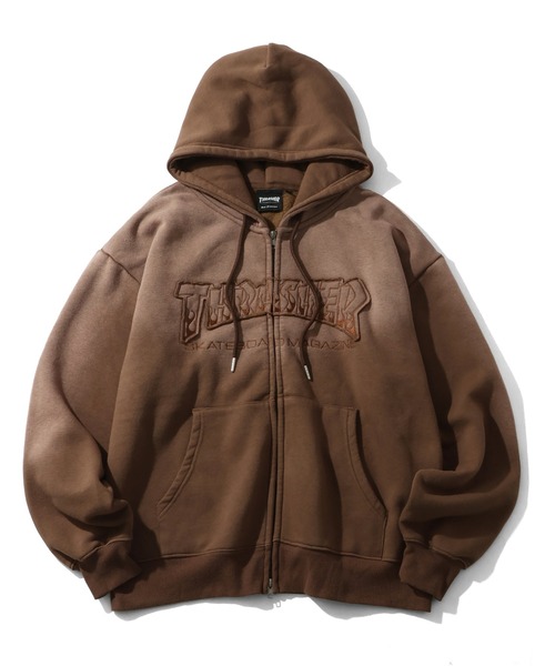 THRASHER（スラッシャー） ジップアップパーカー M ピンク メンズ 