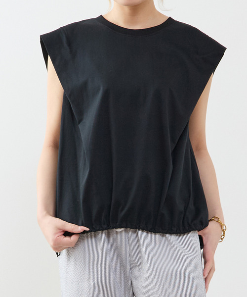tシャツ 「A_ /エース」ショルダータックノースリーブ レディースの画像