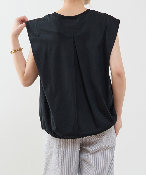 tシャツ 「A_ /エース」ショルダータックノースリーブ レディースの画像