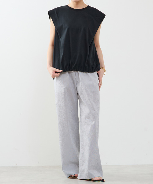 tシャツ 「A_ /エース」ショルダータックノースリーブ レディースの画像