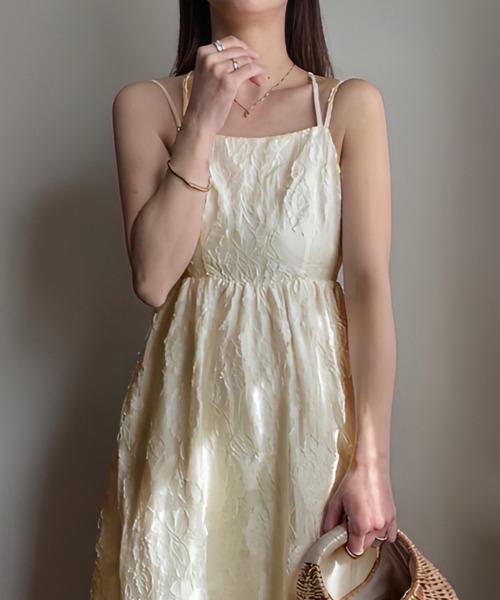 「junoah」 キャミソールワンピース X-LARGE アイボリー レディース_画像5