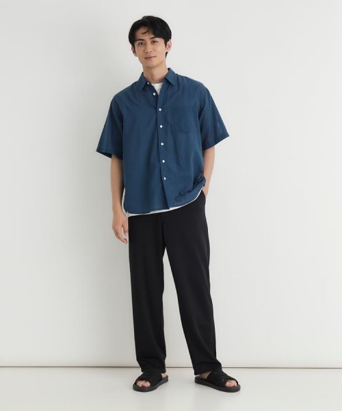 BACK NUMBER シャツ 半袖 カラミ織り半袖シャツ メンズ : ZOZOTOWN