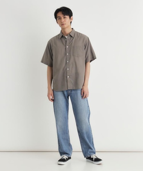 BACK NUMBER シャツ 半袖 カラミ織り半袖シャツ メンズ : ZOZOTOWN