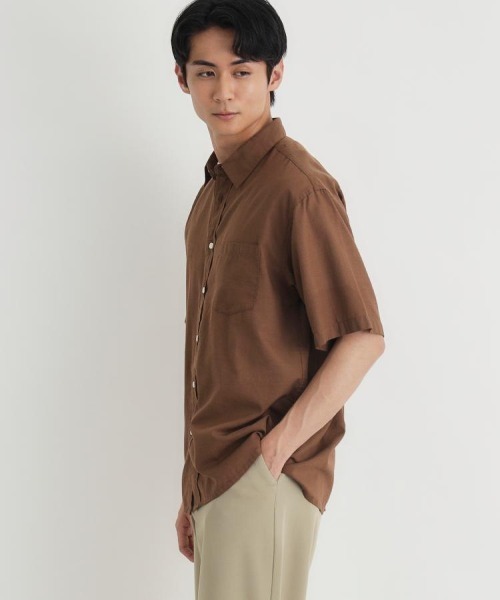 BACK NUMBER シャツ 半袖 カラミ織り半袖シャツ メンズ : ZOZOTOWN