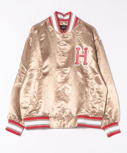 HUF（ハフ） スカジャン X-LARGE オートミール メンズ : ZOZOTOWN