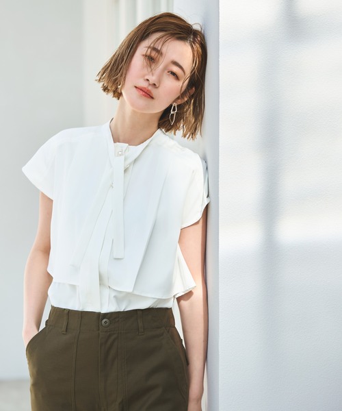 「RUIRUE BOUTIQUE」 半袖チュニック S ベージュ レディース_画像3