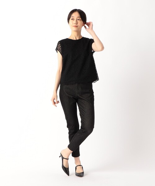 「COMME CA」 スキニーパンツ 9号 ブラック レディース_画像5
