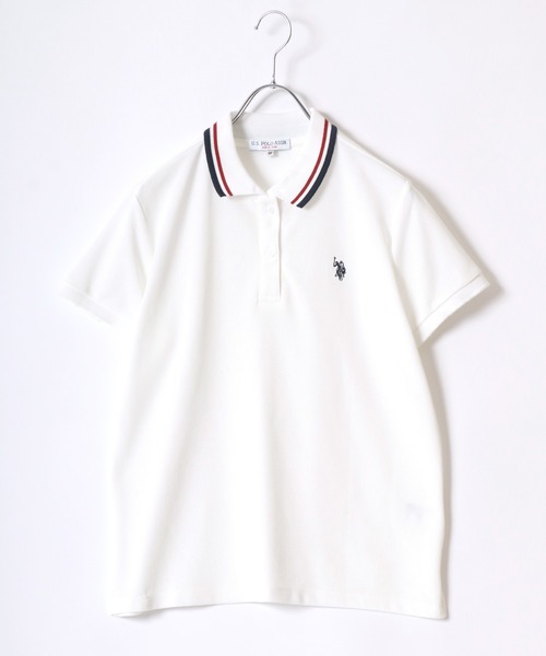 「U.S. POLO ASSN.」 半袖ポロシャツ L ネイビー レディース_画像4
