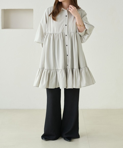 「apres jour clair」 シャツワンピース X-LARGE ミント レディース_画像2