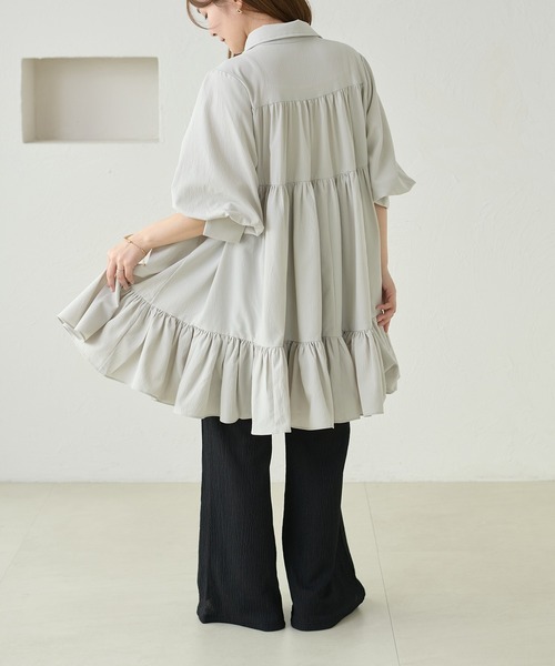 「apres jour clair」 シャツワンピース X-LARGE ミント レディース_画像3