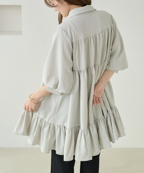 「apres jour clair」 シャツワンピース X-LARGE ミント レディース_画像4