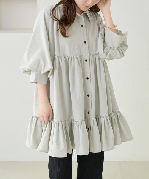 「apres jour clair」 シャツワンピース X-LARGE ミント レディース_画像7